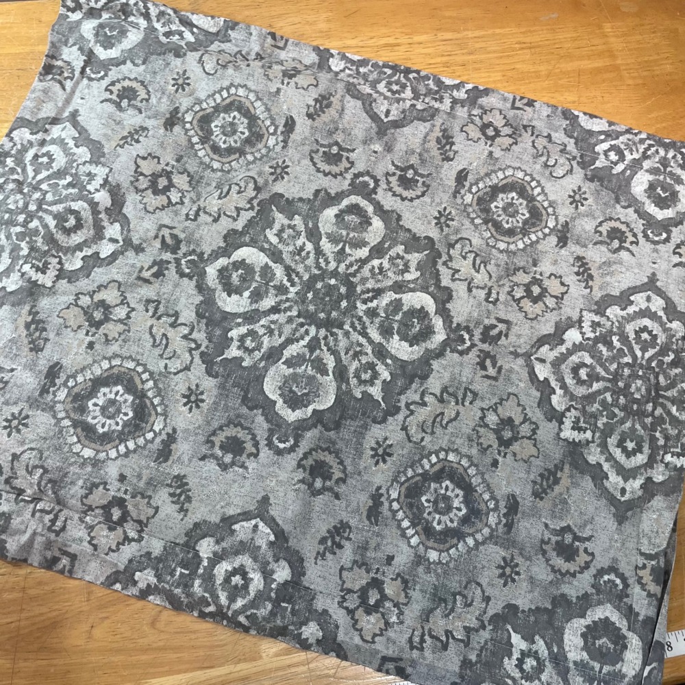 Pottery Barn Pillow Sham Standard Giovanna Grey Medallion Damask Cotton Vtg